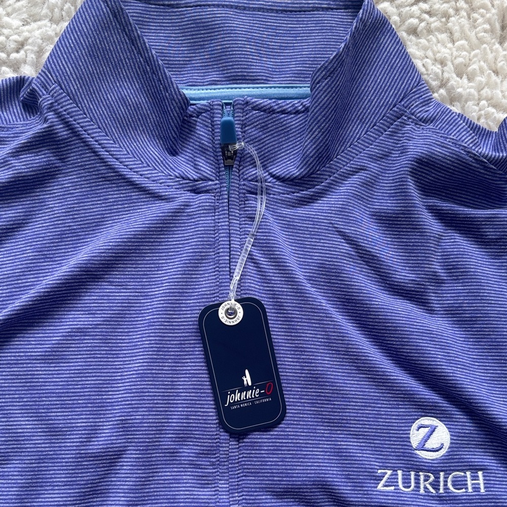 Johnnie-O Purple Striped Quarter-Zip Pullover